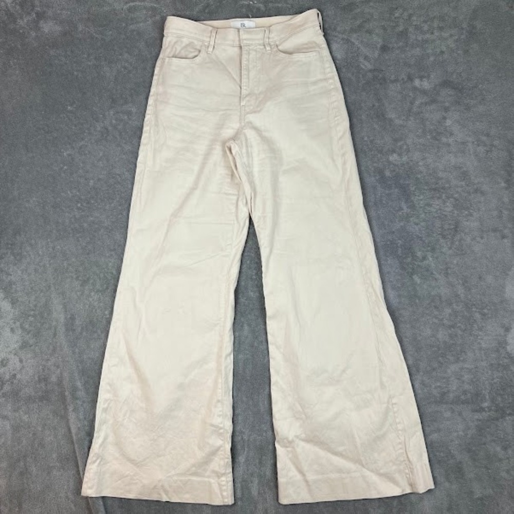 Banana Republic Wide Leg Linen Blend Pants Womens 25 Cream Corpcore Career